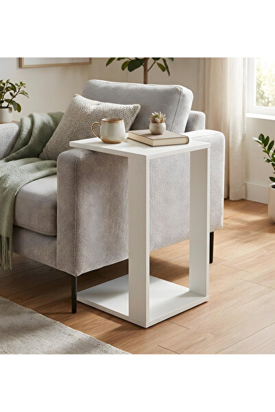 Ysf Ravoni Home Premium MDF C Sehpa - Modern Koltuk Kenarı Yan Sehpa - Laptop...