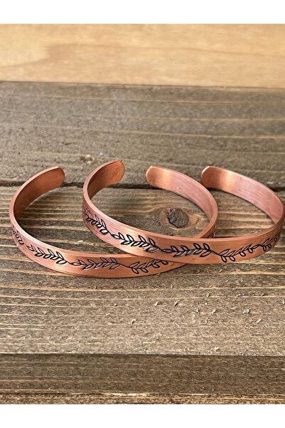 Rupen Kraft 2 Pieces of Handmade Pure Copper Bracelets, Adjustable Size 2-Pie...