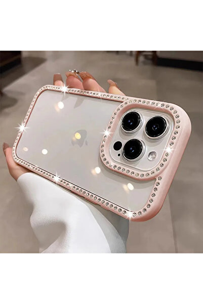 Zebana iPhone 15 Pro Max Uyumlu Kılıf Bling Diamond Silikon Kılıf