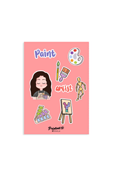 Printoot Professional Artist Sticker Sheet Featuring Paint Palette and Creati...