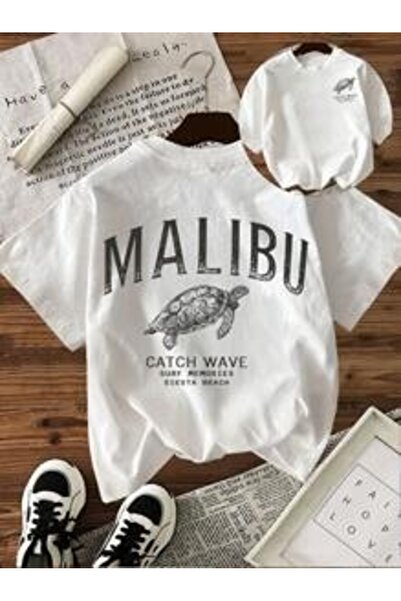 gencerco Μαλιμπού με τύπωμα Πρέμιουμ oversized Μπλουζάκι