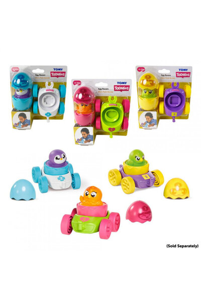 Tomy Race cars with colored eggs