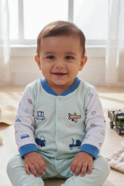 hendam رومبير (تبانة) أطفال بنقشة مركبات ملونة وحواف زرقاء