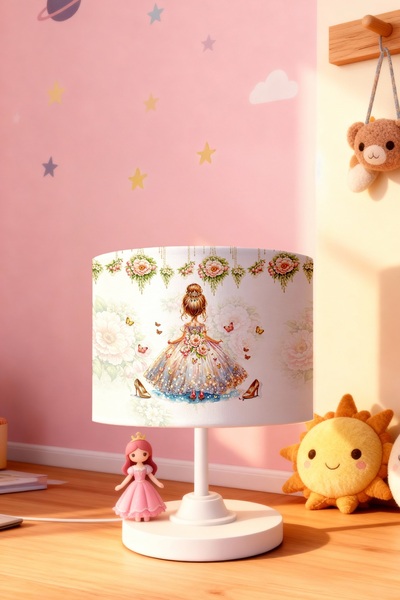 EVPANYA Butterfly Princess Patterned Children's Room Lampshade