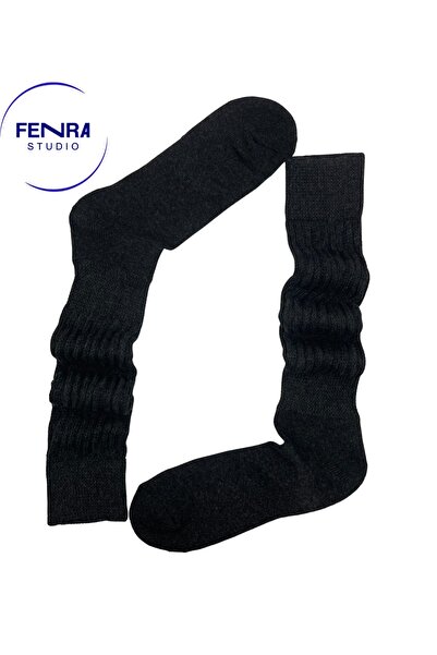 FENRA STUDIO جوارب سميكة كبيرة الحجم للنساء مكونة من قطن قطع من جوارب الأيروب...