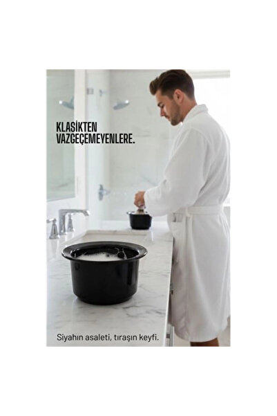shopwave Professional Black Shaving Bowl - Barber Type Ergonomic Soap Foaming...