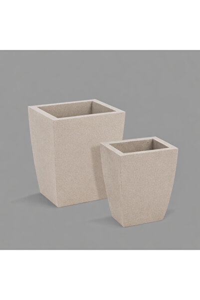 AltınPeyzaj Fiber Saksı Granit Taş Desenli 35 Litre - Altın Peyzaj