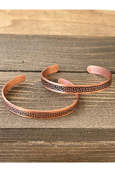 Rupen Kraft 2 Pieces of Handmade Pure Copper Bracelets, Adjustable Size 2-Pie...
