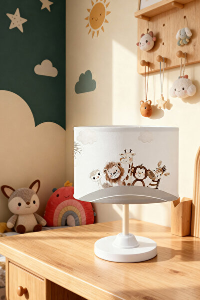 EVPANYA Safari Friends Patterned Children's Room Lampshade