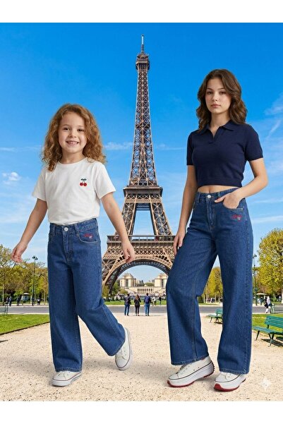 Ede Tekstil JEANS PANTALONI BLĂNȚUȚI PENTRU FETE MODEL CIREȘ