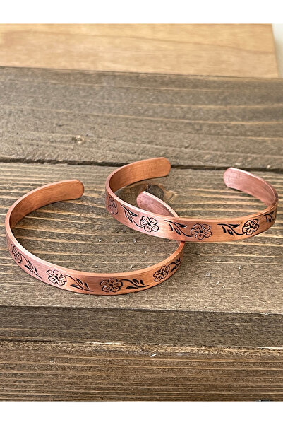 Rupen Kraft 2 Pieces of Handmade Pure Copper Bracelets, Adjustable Size 2-Pie...