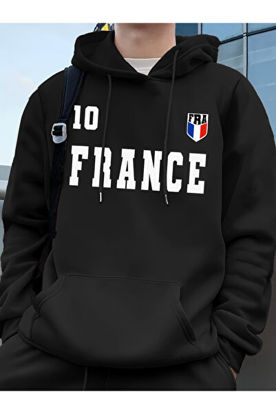 Tarzsokak هودي مطبوع عليه علم فرنسا للرجال شتاء صوف الفليس سترات دافئة للجري ...