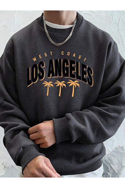 Tarzsokak لوس أنجلوس ويست كوست كوكو نت بارتس مطبوع سويت شيرت فضفاض للرجال فوق...
