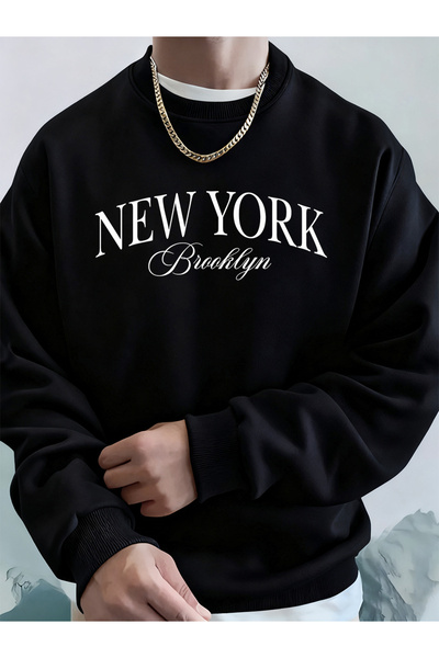 Tarzsokak تي شيرت رجالي مطبوع عليه حروف نيويورك بروكلين شتاء صوف الفليس هودي ...
