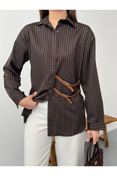 LUNES Striped Shirt with Belt Detail