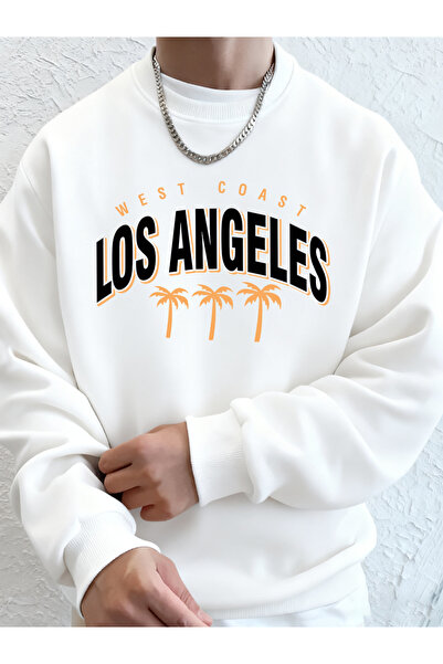 Tarzsokak لوس أنجلوس ويست كوست كوكو نت بارتس مطبوع سويت شيرت فضفاض للرجال فوق...