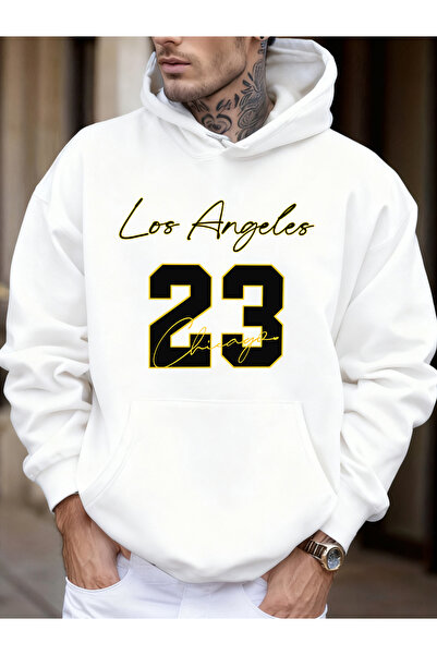 Tarzsokak لوس أنجلوس شيكاغو رقم 23 طباعة صوف الفليس ملابس رياضية للرجال بقلنس...