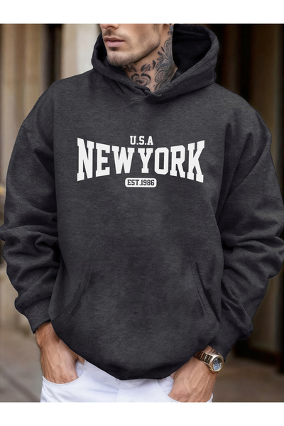 Tarzsokak تي شيرت كاجوال للخريف للجنسين مطبوع عليه USA New York Est 1986 ملاب...