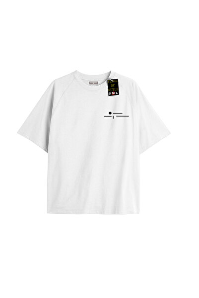 Flood Of Style Λευκό μπλουζάκι oversized με ελάχιστο ειδικό σχέδιο