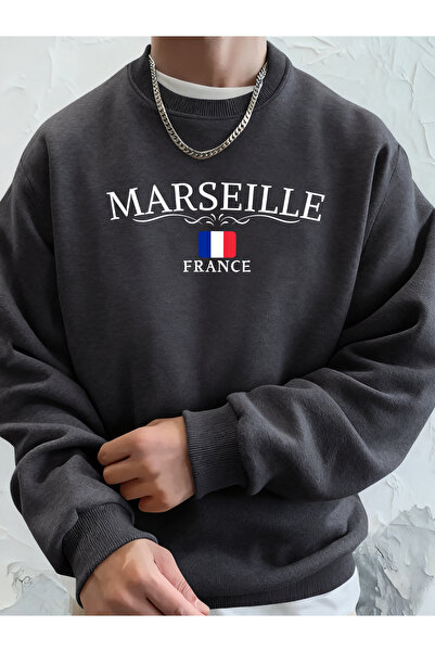 Tarzsokak مارسيليا فرنسا حروف وعلم مطبوع قطعة من الملابس العلوية الرجالية الر...