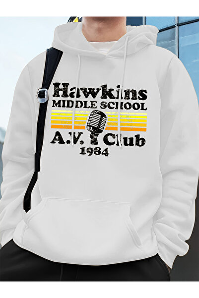 Tarzsokak مدرسة هوكينز المتوسطة A.V. سترة Club Prints الرجالية بغطاء رأس لاري...