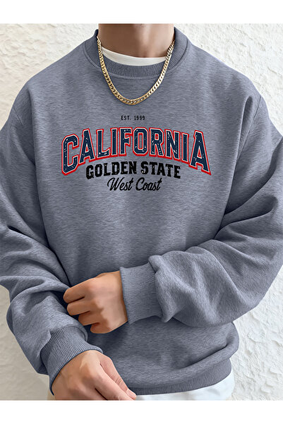 Tarzsokak سترة كاليفورنيا جولدن ستايت مطبوع للرجال ذات القلنسوة الدافئة للشتا...