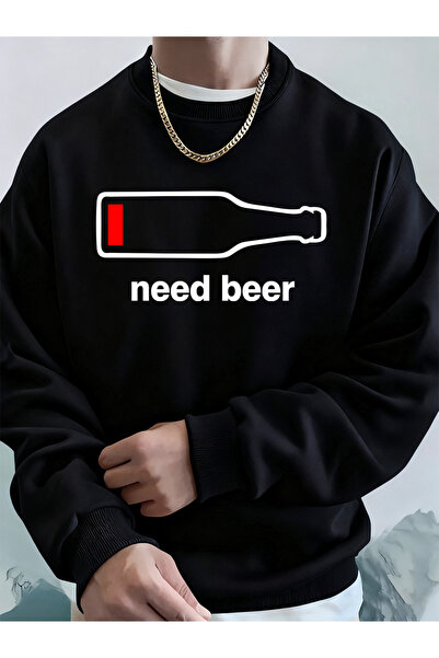 Tarzsokak أريد البيرة فوِلَمَاًً كوميكس B مطبوع سترات رجالية شتوية برقبة دائر...