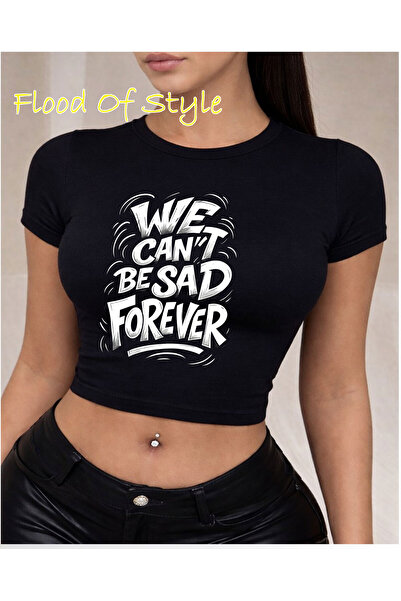 Flood Of Style Μαύρο μπλουζάκι Babby με ειδικό σχέδιο Infinite Custom