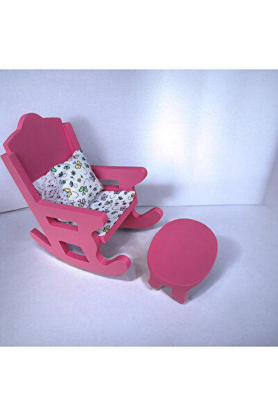 Buket Ahşap Oyuncak Sallanan Sandalye ve Sehpa