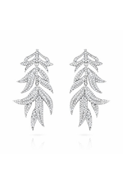 neslyaccessories Sparkling leaf statement earrings