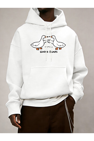 Tarzsokak تي شيرت Good Bumps Ducks مطبوع للرجال لخريف بغطاء رأس بجيب عصري، تي...