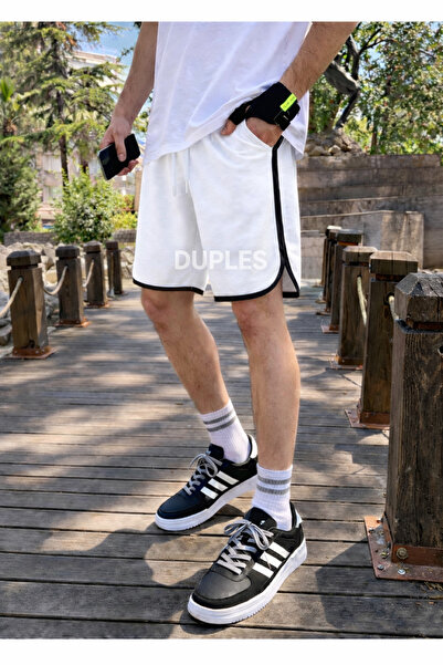 Duples Men's 2-Thread Combed Cotton Side B Piped Striped Shorts