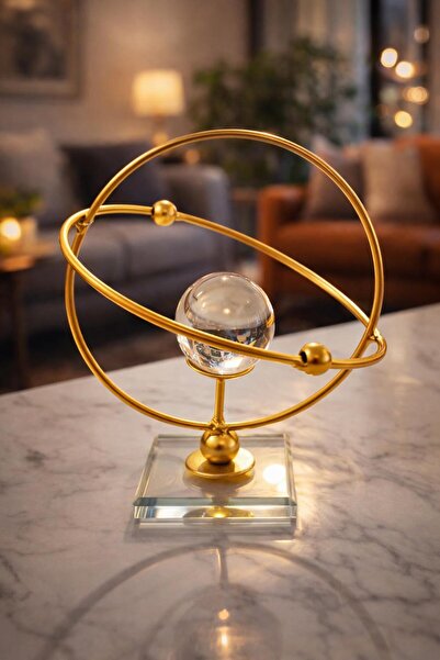 madewithlove Cam Küreli Gold Dekoratif Masa Objesi – Şık Hediyelik Tasarım