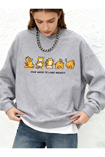 NOISSEY Cat Doing με τύπωμα με κουκούλα Μπλούζες για Γυναικείες Χειμερινές ζε...