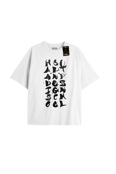 Flood Of Style Alb supradimensionat tricou litere Design personalizat