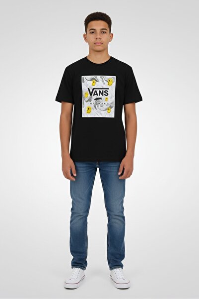 Vans Kids Boy Graphic Print Short Sleeve T-Shirt, Black