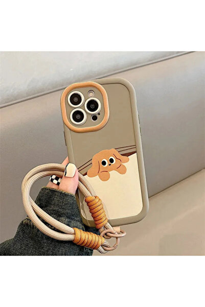 Zebana iPhone 15 Pro Uyumlu Kılıf El Bilekli Cat and Puppy Silikon Kılıf