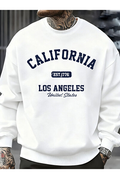 Tarzsokak كاليفورنيا لوس أنجلوس مطبوع سويت شيرت رجالي ملابس رياضية عصرية للشا...