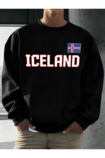 Tarzsokak سترة رجالية بنمط علم أيسلندا للخريف والشتاء P صوف الفليس سترات غير ...