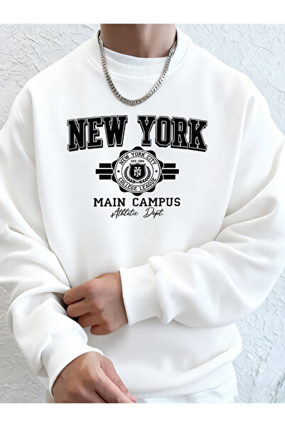 Tarzsokak New York City Main Campus Printed Fall Fashion Hooded Men's Long Sl...