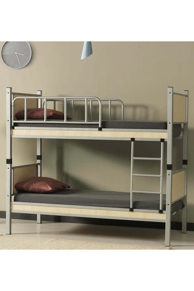 Missidea Profesyonel Yurt Tipi Ahşap Ranza Gri 90x200