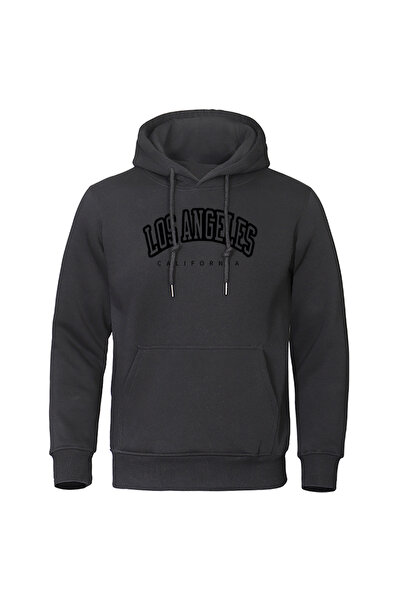 Tarzsokak لوس أنجلوس كاليفورنيا بلاك مطبوع سترة رجالية هيبستر دافئة بقلنسوة ه...