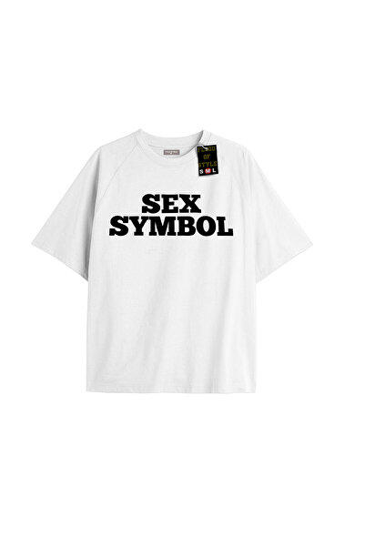 Flood Of Style Λευκό μπλουζάκι με σύμβολο oversized Ειδικό σχέδιο