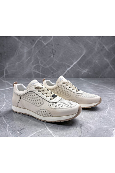 MARCOMEN Genuine Leather Men's Beige Color Casual Shoes