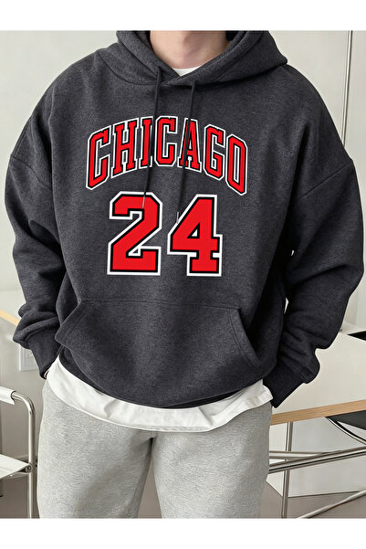 Tarzsokak تي شيرت شيكاغو رقم 24 مطبوع عليه حروف للرجال كاجوال موضة بغطاء رأس ...