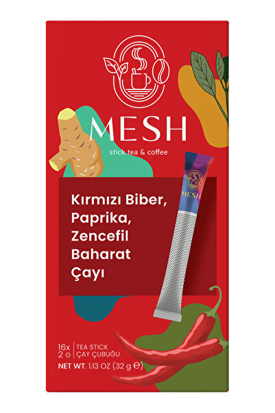 Mesh Stick Red Pepper, Paprika, Ginger Spice Tea 16-Pack