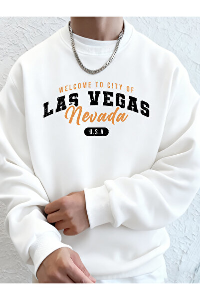 Tarzsokak مرحبًا بكم في لاس فيغاس نيفادا مطبوع سويت شيرت رجالي شتوي صوف الفلي...