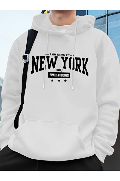 Tarzsokak نيويورك بستلينج سيتي مطبوع تي شيرت رجالي شتوي كبير الحجم بغطاء رأس ...