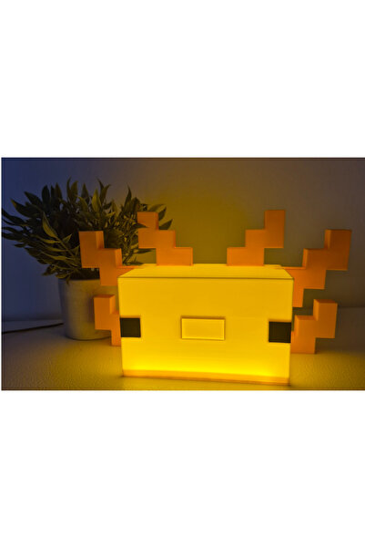 3D MARKETİN Axolotl LED Gece Lambası – Dekoratif Ortam Aydınlatması