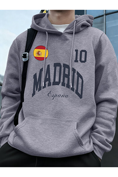 Tarzsokak طباعة حروف علم مدريد إسبانيا K بغطاء رأس ar للرجال شتاء P صوف الفلي...